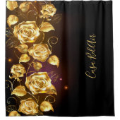 Goldfloralen Blume lila Name Duschvorhang (Vorderseite)