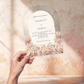 Goldfloralen der Creme pfirsichs Rose Acryleinladungen