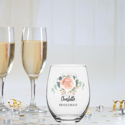 Goldflorchen der Rose Bridesmaid Weinglas Ohne Stiel