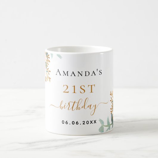 Goldflorchen der Rose Eukalyptus Kaffeetasse (Mittel)