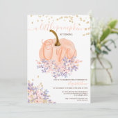 Goldflorenkürbis Aquarell erster Geburtstag Einladung (Stehend Vorderseite)