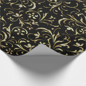 Goldflorenmuster mit Karo-Wrapping-Papier Geschenkpapier (Ecke)