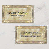 Goldflorrahmen | Goldschimmer Visitenkarte (Vorne/Hinten)