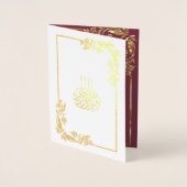 Goldflorrosa-Foto-Hochzeit Folienkarte (Vorderseite)