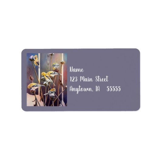 Goldflossen und getrocknete Wasserfarben Adressaufkleber (Vorne)