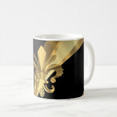 Goldflöte von Lys in schwarz Kaffeetasse (VorderseiteRechts)