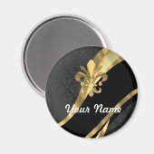 Goldflöte von Lys in schwarz Magnet (Vorderseite/Rückseite)