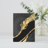 Goldflöte von Lys in schwarz Postkarte (Stehend Vorderseite)