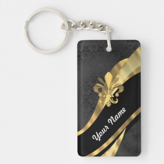 Goldflöte von Lys in schwarz Schlüsselanhänger