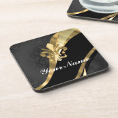 Goldflöte von Lys in schwarz Untersetzer (Linke Seite)