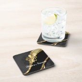 Goldflöte von Lys in schwarz Untersetzer (Rechte Seite)