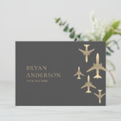 Goldflugzeuge - Einladung (Stehend Vorderseite)