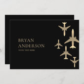 Goldflugzeuge - Einladung (Vorne/Hinten)