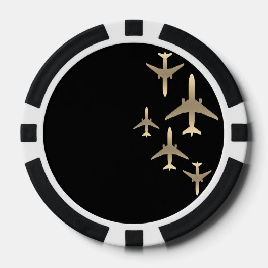 Goldflugzeuge Pokerchips (Vorderseite)