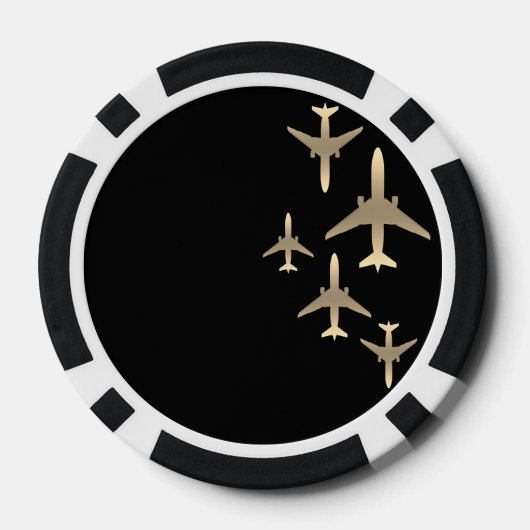 Goldflugzeuge Pokerchips (Rückseite)