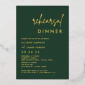 Goldfohlen Emerald Green Probe Dinner Folieneinladung (Vorderseite)