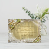 Goldfohlen Quinceañera Einladung (Stehend Vorderseite)