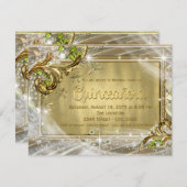 Goldfohlen Quinceañera Einladung (Vorne/Hinten)