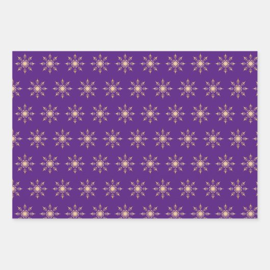 Goldfohlen Weihnachtsschneeflocke Geschenkpapier Set (Vorderseite 3)