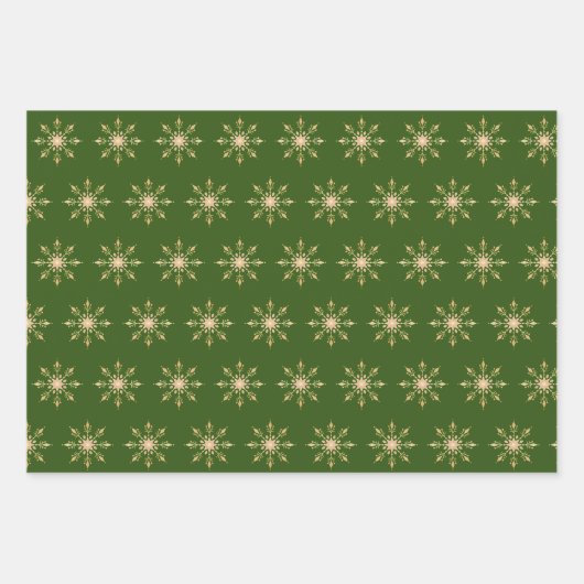 Goldfohlen Weihnachtsschneeflocke Geschenkpapier Set (Vorderseite 2)