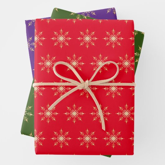 Goldfohlen Weihnachtsschneeflocke Geschenkpapier Set (Beispiel)