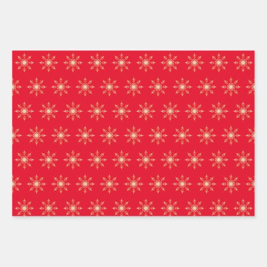 Goldfohlen Weihnachtsschneeflocke Geschenkpapier Set (Vorderseite)