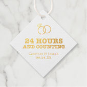 Goldfoil 24 Stunden und Counting Hochzeit Probe Geschenkanhänger (Vorderseite)