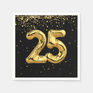 Goldfoil 25 Ballons und Confetti Napkins Serviette