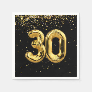 Goldfoil 30 Ballons und Confetti Napkins Serviette