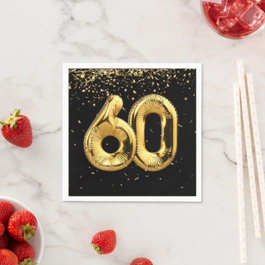 Goldfoil 60 Ballons und Confetti Napkins Serviette (Beispiel)