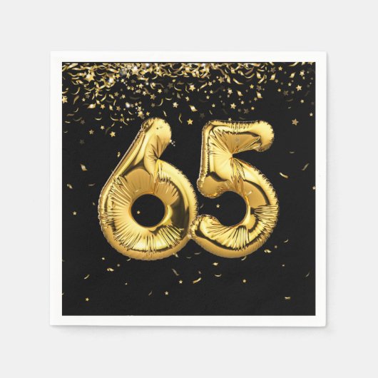 Goldfoil 65 Balloons und Confetti Napkins Serviette (Vorderseite)