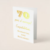 Goldfoil 70. Hochzeitstag + Individuelle Name Folienkarte (Vorderseite)