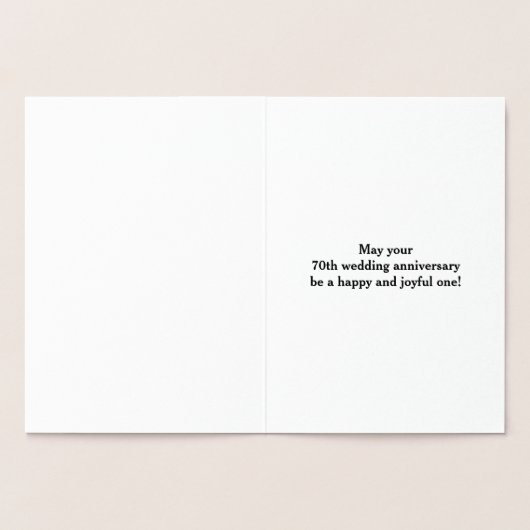 Goldfoil 70. Hochzeitstag + Individuelle Name Folienkarte (Innenseite)