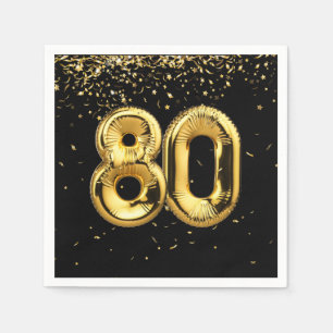 Goldfoil 80 Ballons und Confetti Napkins Serviette