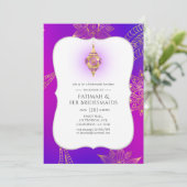 Goldfoil Arabian Bollywood Bridesmaids Luncheon Einladung (Stehend Vorderseite)