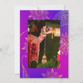 Goldfoil Arabian Bollywood Wedding Foto Invitati Einladung (Rückseite)