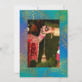Goldfoil Arabian Bollywood Wedding Foto Invitati Einladung (Rückseite)