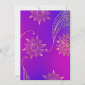 Goldfoil-Arabische Bollywood-Hochzeit Einladung (Rückseite)