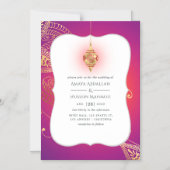 Goldfoil-Arabische Bollywood-Hochzeit Magneteinladung (Vorderseite)