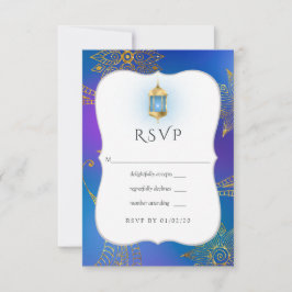 Goldfoil-Arabische Bollywood-Hochzeit RSVP Karte
