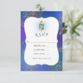 Goldfoil-Arabische Bollywood-Hochzeit RSVP Karte (Stehend Vorderseite)