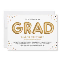 Goldfoil Ballon Confetti Dots Graduation Party
