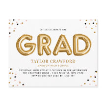 Goldfoil Ballon Confetti Dots Graduation Party