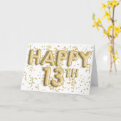 Goldfoil Balloons glücklich 13. Geburtstag Karte (Gelbe Blume)