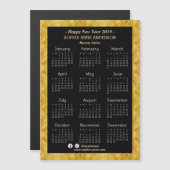 Goldfoil Beauty Salon Mini Kalender 2019 Magnetkarte (Vorne/Hinten)