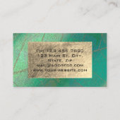 Goldfoil Botanical Brown Couch Therapeut Grün Visitenkarte (Rückseite)