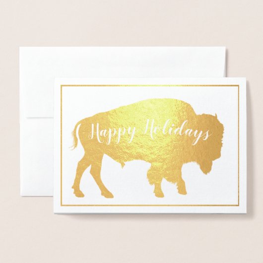 Goldfoil Buffalo Holiday Thoreau Zitat Folienkarte (Vorderseite mit Umschlag)