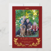 Goldfoil Collage auf dem Roten Foto Weihnachten (Rückseite)