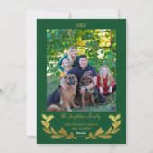 Goldfoil Collage auf grünem Foto Weihnachten (Rückseite)