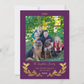 Goldfoil Collage auf Lila Foto Weihnachten (Rückseite)